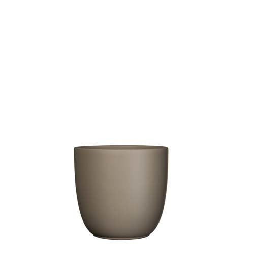 Tusca pot rond taupe mat - h16xd17cm