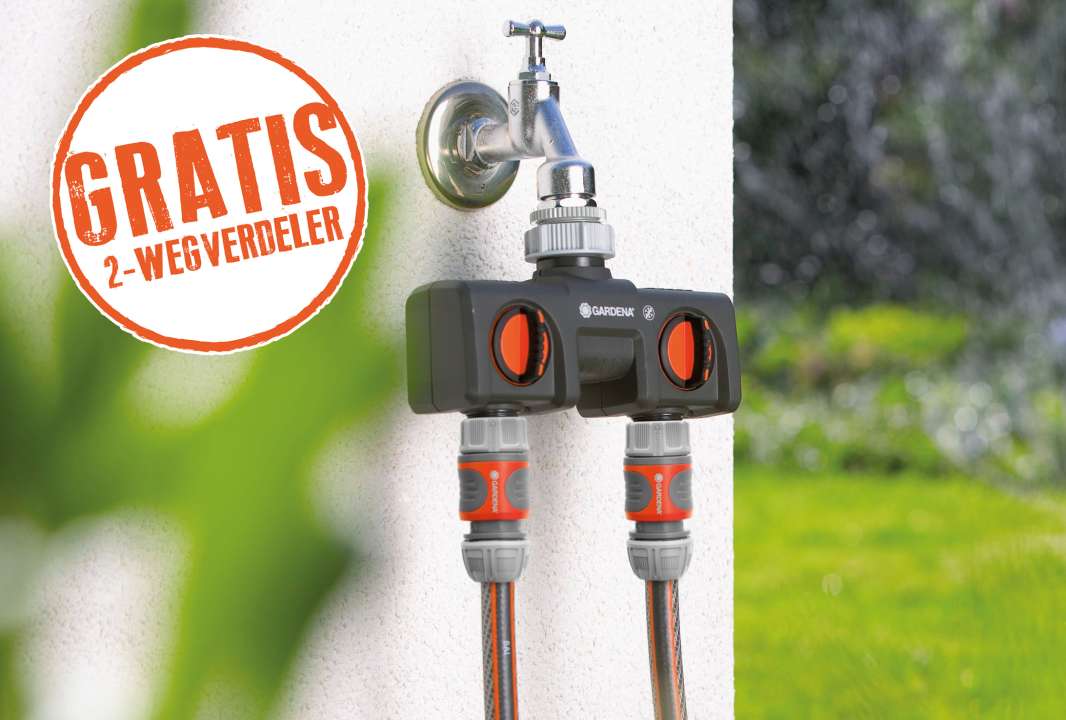 Gratis GARDENA 2-weg waterverdeler bij een Micro-drip startset