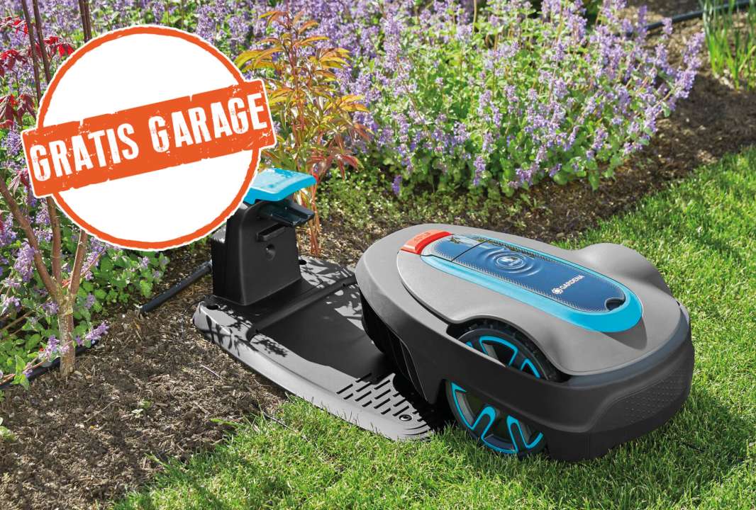 Gratis Garage bij aankoop van een GARDENA robotmaaier