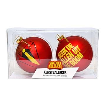 Snollebollekes kerstballen - Set van 2 á 10 cm