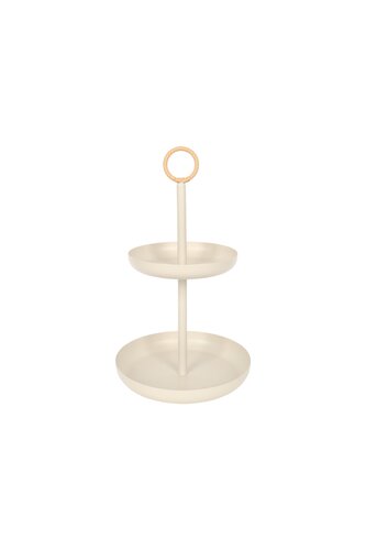 Etagere 2-laags metaal D 24,5 x H 41 cm Woolwhite