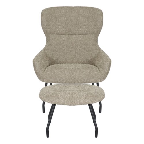 24Seven® Loungestoel Pablo met voetbankje bouclé liver - afbeelding 2