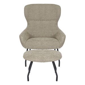 24Seven® Loungestoel Pablo met voetbankje bouclé liver - afbeelding 2