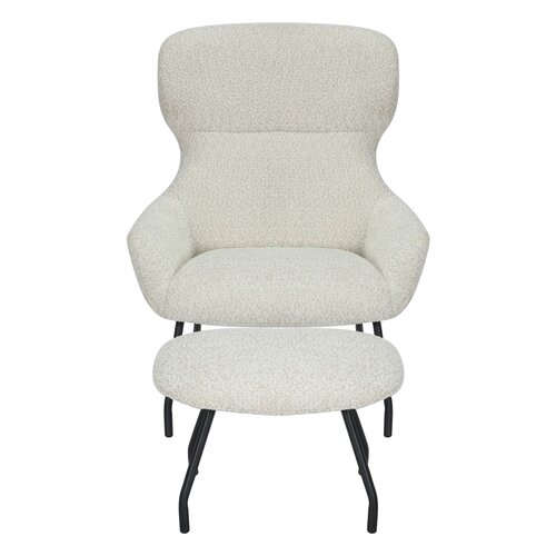 24Seven® Loungestoel Pablo met voetbankje bouclé offwhite - afbeelding 2