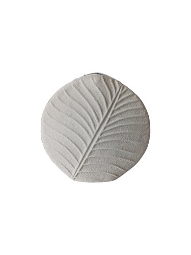 24Seven Vaas leaves rond light stone - L 26 x B 9 x H 26 cm