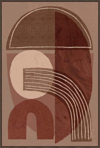 24Seven Wanddeco Brown shapes - B60xH90cm