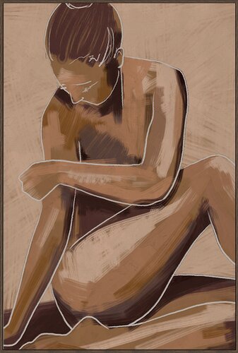 24Seven Wanddeco Lady in brown - B80xH120cm