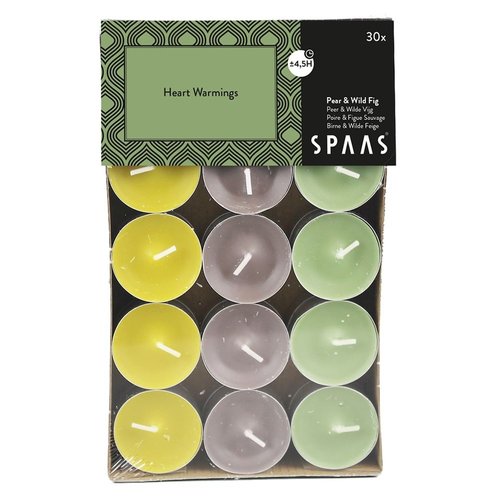 30 theelichten assorti 4,5u - Heart warmings
