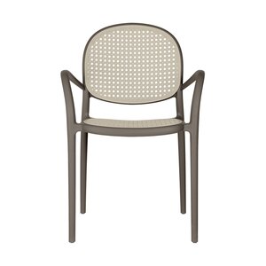 Aafke kunststof tuinstoel taupe - afbeelding 2