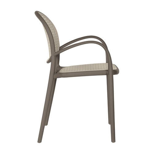 Aafke kunststof tuinstoel taupe - afbeelding 3