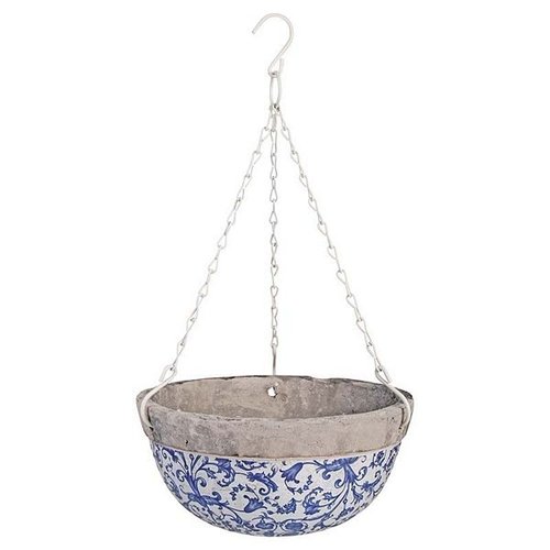 Aged ceramic hanging basket