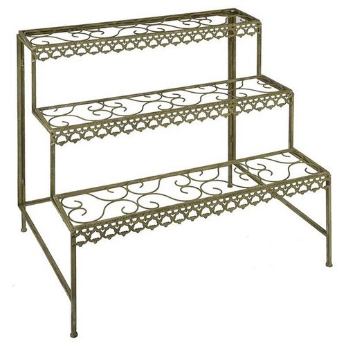 Aged Metal Green etagere