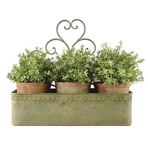 Aged Metal Green wandplantenbak L