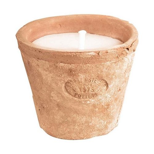 Aged Terracotta pot met kaars S