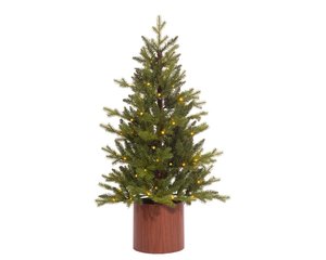 Everlands Allison Mini kunstkerstboom LED - H 90 x D 66 cm - afbeelding 1