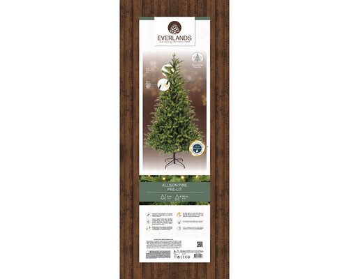 Allison Pine switch prelit hinged tree - H 240 x D 152 cm 560 L - afbeelding 4