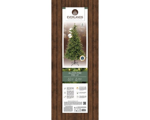 Allison Pine switch prelit hinged tree - H 150 x D 97 cm 220 L - afbeelding 4