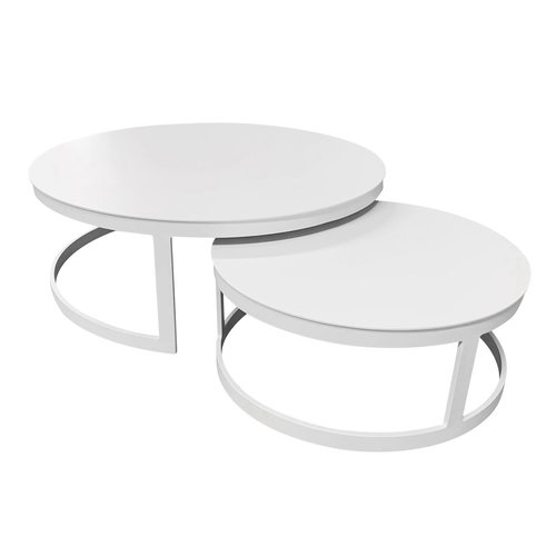Aluminium Salontafel Wit - Set van 2