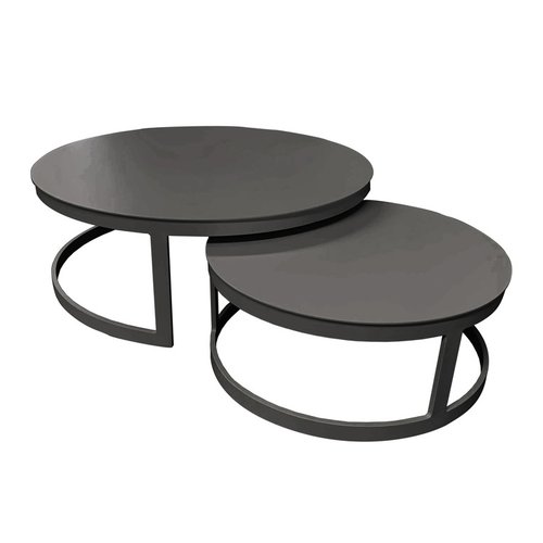Aluminium Salontafel Zwart - Set van 2