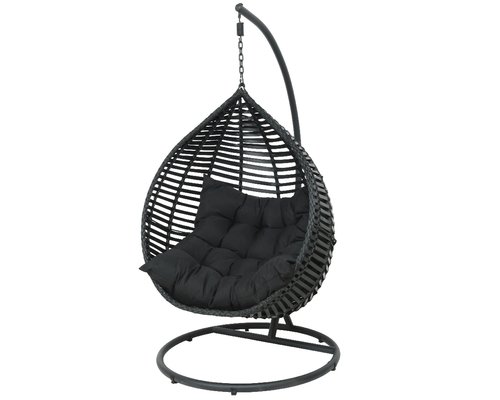 Amadora Hang-ei Wicker Zwart - 121 x 105 x 196 cm - afbeelding 1
