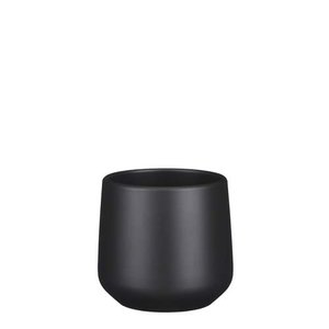 Amber pot rond d.grijs mat - h13,5xd14cm