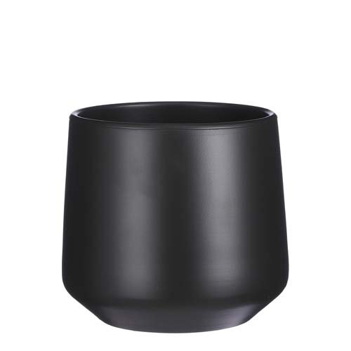 Amber pot rond d.grijs mat - h26xd28cm