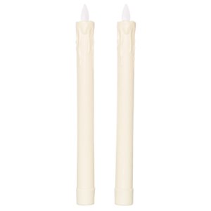 Anna’s Collection 2st. LED Rustiek wax Tafelkaars Ivoor H23 cm - afbeelding 1