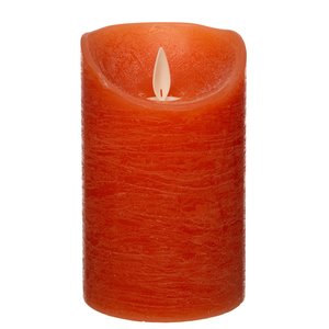Anna’s Collection 3-pack LED stompkaars oranje - Ø 7,5 x H 10/12,5/15 cm - afbeelding 1