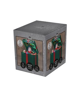 Anna's Collection Bewegend kerstcadeau LED - B12,5xH20cm Groen - afbeelding 1