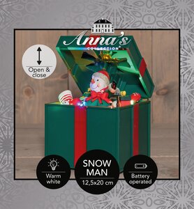 Anna's Collection Bewegend kerstcadeau LED - B12,5xH20cm Groen - afbeelding 3