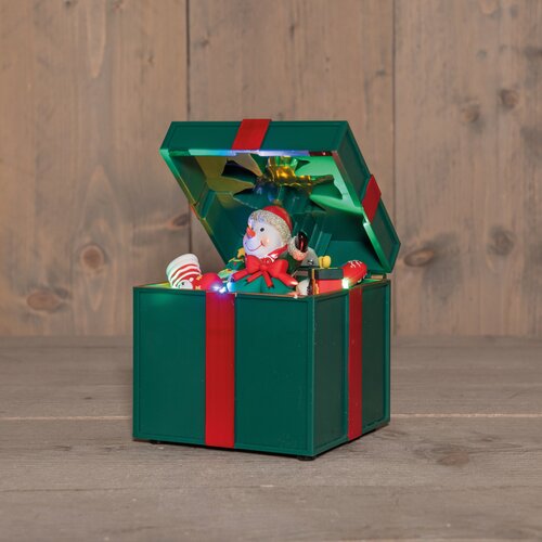 Anna's Collection Bewegend kerstcadeau LED - B12,5xH20cm Groen - afbeelding 2