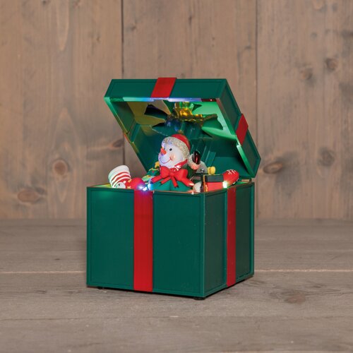 Anna's Collection Bewegend kerstcadeau LED - B12,5xH20cm Groen - afbeelding 4