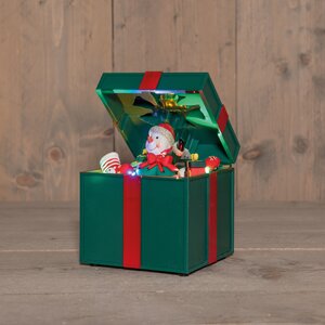 Anna's Collection Bewegend kerstcadeau LED - B12,5xH20cm Groen - afbeelding 4