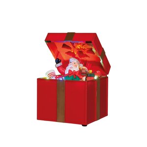 Anna's Collection Bewegend kerstcadeau LED - B12,5xH20cm Rood - afbeelding 4
