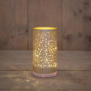 Anna's Collection Cilinder glas draaiend LED - B9xH17cm Mat champagne - afbeelding 2