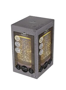 Anna's Collection Cilinder glas draaiend LED - B9xH17cm Mat champagne - afbeelding 1