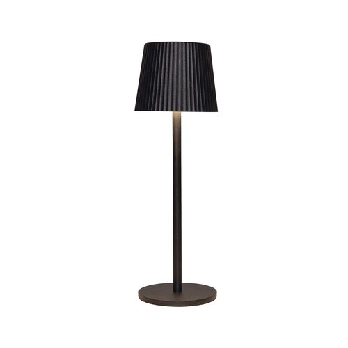 Anna's Collection Draadloze tafellamp rib - D9xH27,5cm Zwart - afbeelding 1