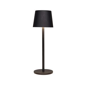 Anna's Collection Draadloze tafellamp rib - D9xH27,5cm Zwart - afbeelding 1