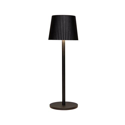 Anna's Collection Draadloze tafellamp rib - D9xH27,5cm Zwart - afbeelding 2