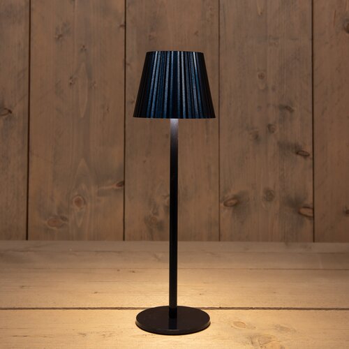 Anna's Collection Draadloze tafellamp rib - D9xH27,5cm Zwart - afbeelding 3