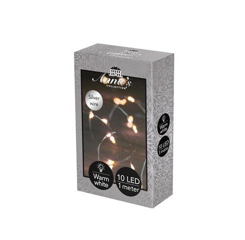 Anna's Collection Draadverlichting 10 LED - L1m Zilver - afbeelding 1