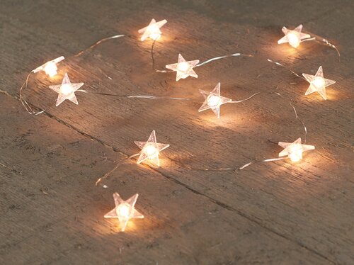 Anna's Collection Draadverlichting sterren 10 LED - L1m Zilver