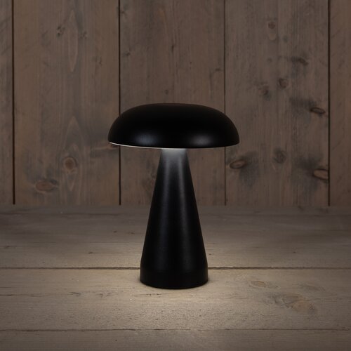Anna's Collection Draagbare paddenstoellamp - D15,5xH20,5cm Zwart - afbeelding 3