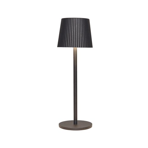 Anna's Collection Draagbare tafellamp rib - H27,5xD9cm Antraciet - afbeelding 2