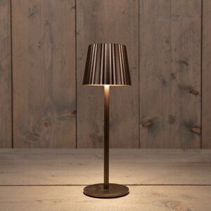 Anna's Collection Draagbare tafellamp rib - H27,5xD9cm Brons - afbeelding 3