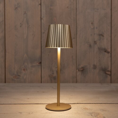 Anna's Collection Draagbare tafellamp rib - H27,5xD9cm Goud - afbeelding 3