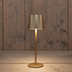 Anna's Collection Draagbare tafellamp rib - H27,5xD9cm Goud - afbeelding 3