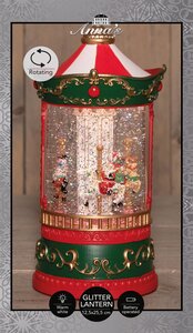 Anna's Collection Draaimolen glitterwater - D12,5xH25,5cm - afbeelding 3