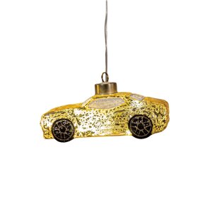 Anna's Collection Glazen auto met LED - L14,8xB7,4xH6cm Goud - afbeelding 1