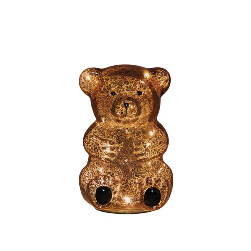 Anna's Collection Glazen beer met LED - B11xH16,5cm Bruin - afbeelding 1